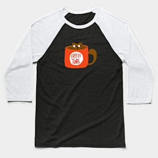 cat coffee time cup Baseball T-Shirt